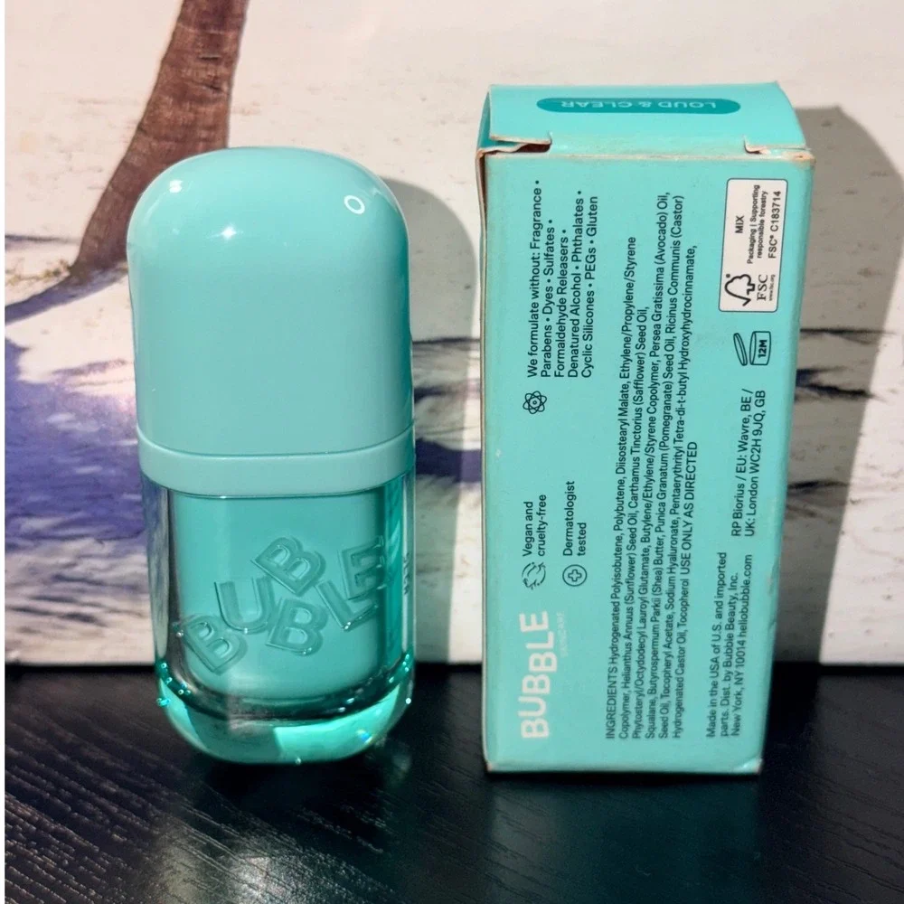 Bubble Skincare Talk Back Lip Serum Loud & Clear Glossy Finish 4.5mL NIB